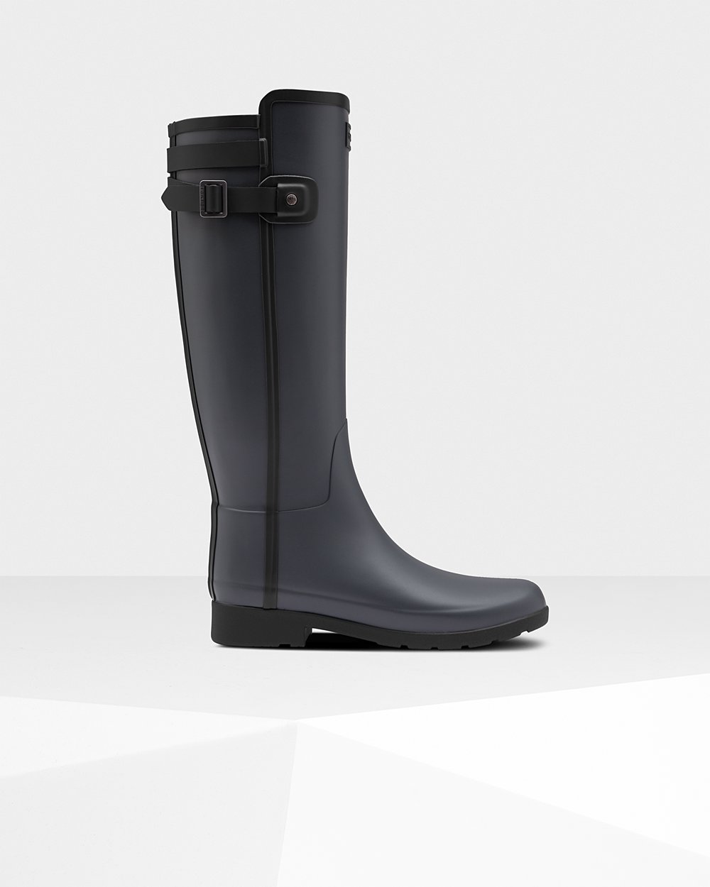 Bottes Hautes de Pluie Hunter Refined Slim Fit Contrast Femme Noir SYDLJBK-53